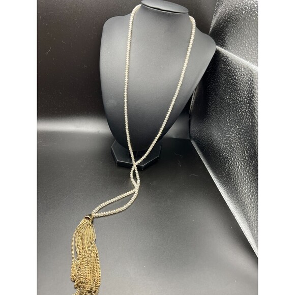 Ann Taylor LOFT Beaded Fringe Necklace - Picture 4 of 6